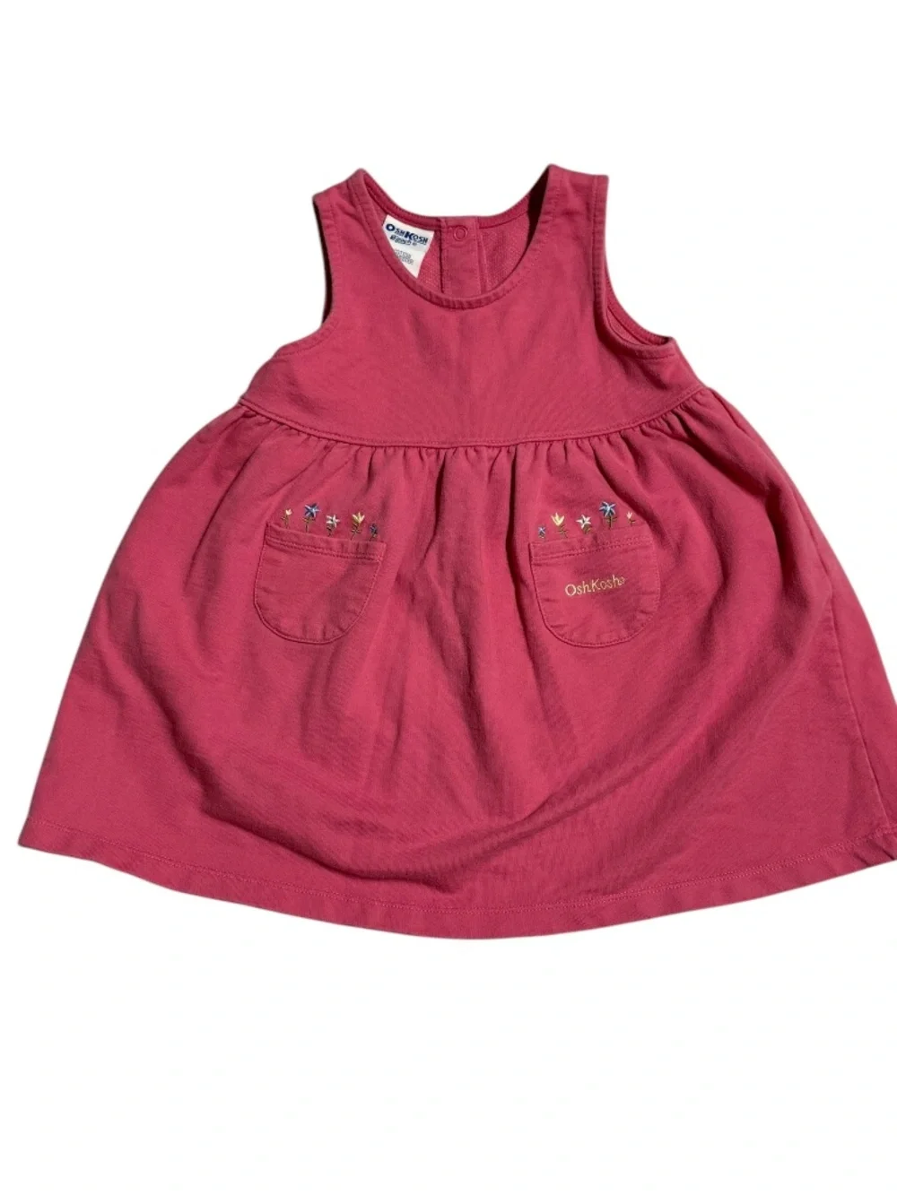OshKosh B'gosh Toddler Girls Pink Floral Embroidered Dress Size 3T